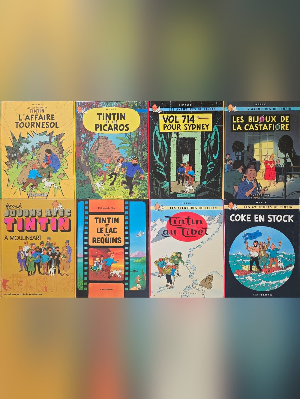 🔴Tintin Comic Book Lot 3 OF 3 - Colorful Vintage Hardcovers - FRENCH